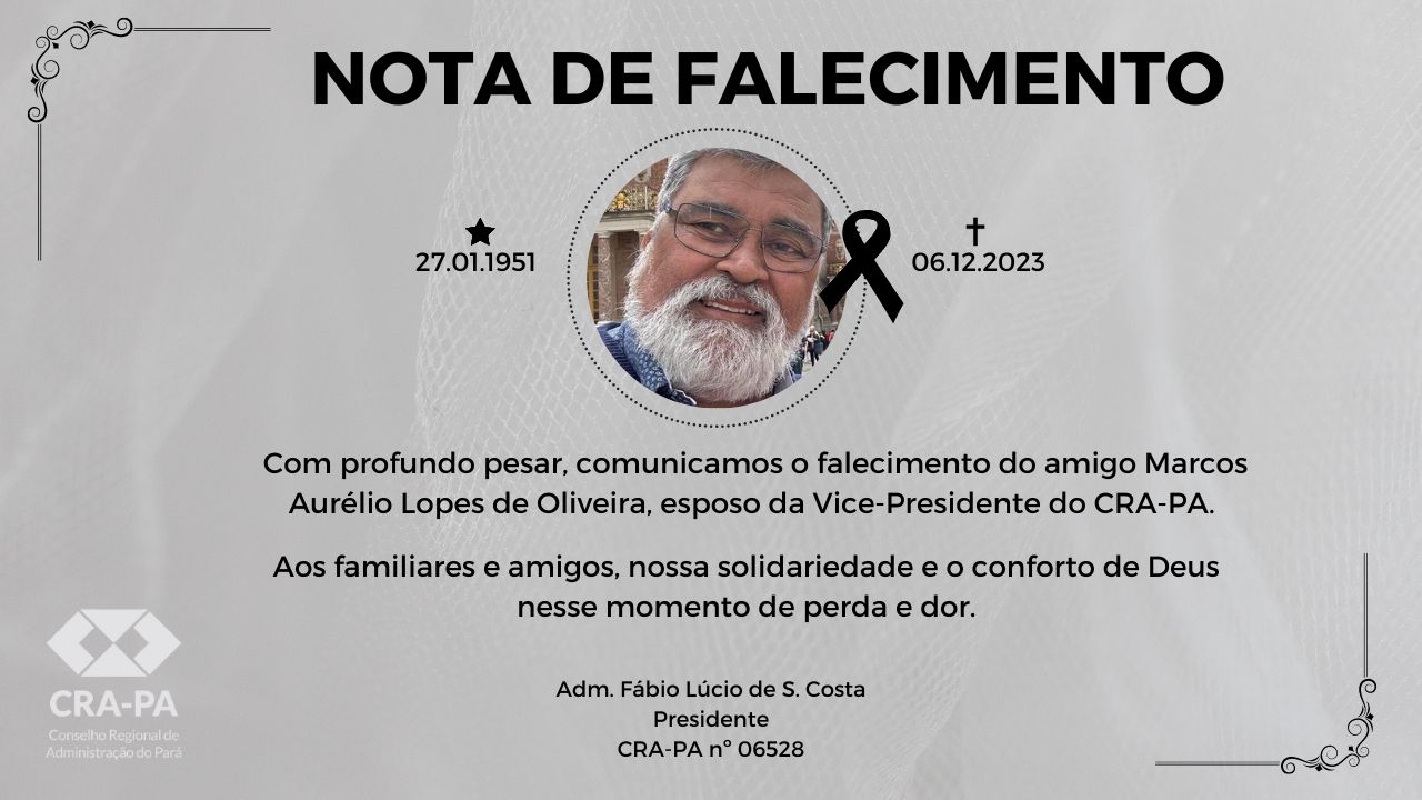 Leia mais sobre o artigo Nota de Falecimento – Marcos Aurélio Lopes de Oliveira