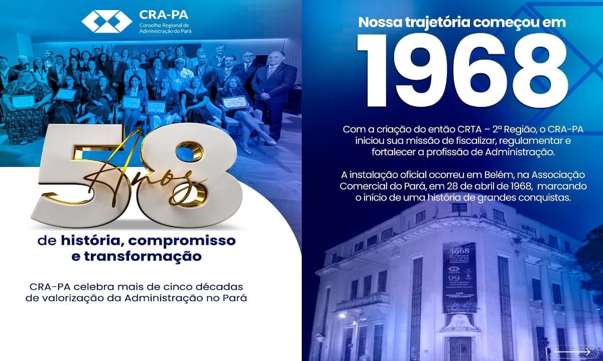 No momento, você está visualizando O CRA-PA celebra 58 anos de história, compromisso e dedicação à valorização da Administração no Pará