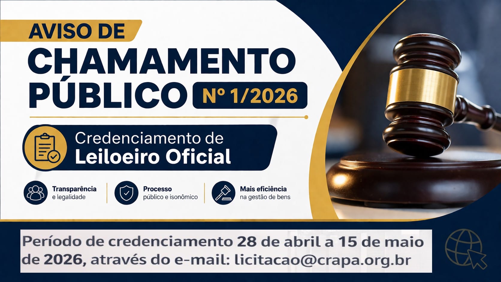 No momento, você está visualizando Aviso de chamamento Público nº 001/2026