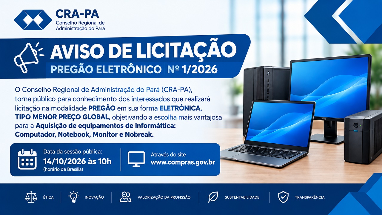 Leia mais sobre o artigo Aviso de Licitação – Pregão Eletrônico Nº 1/2026